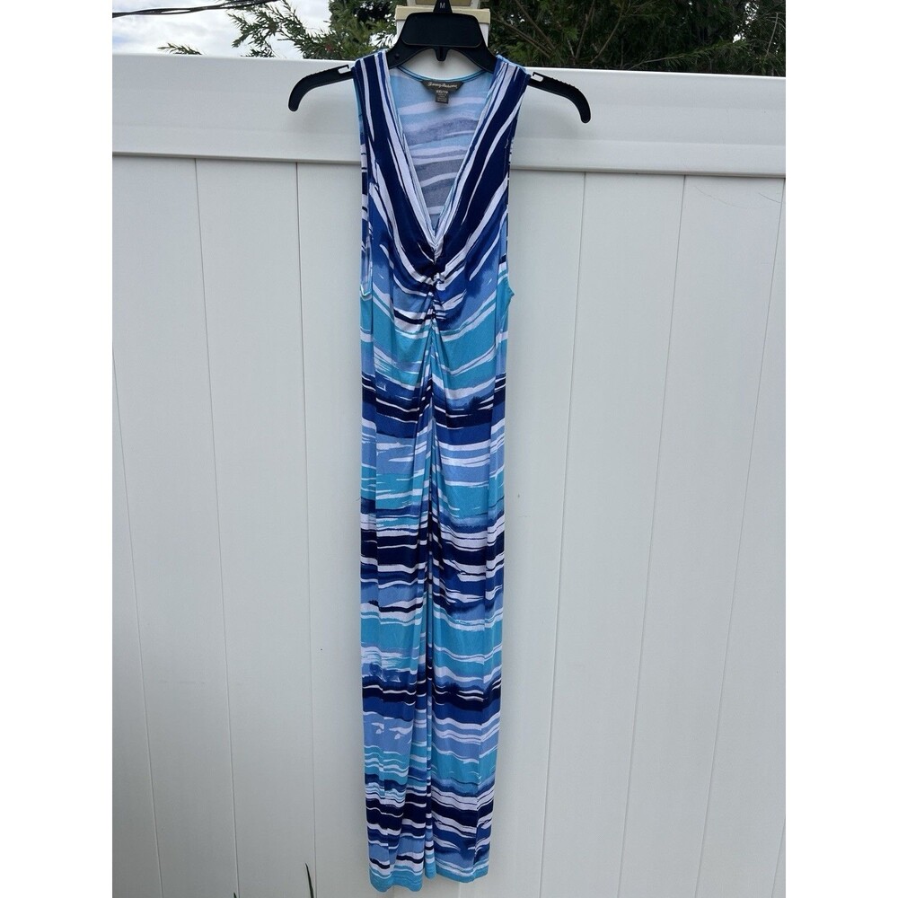 Tommy Bahama Size XS Maxi Blue Dress Rayon Sleeveless